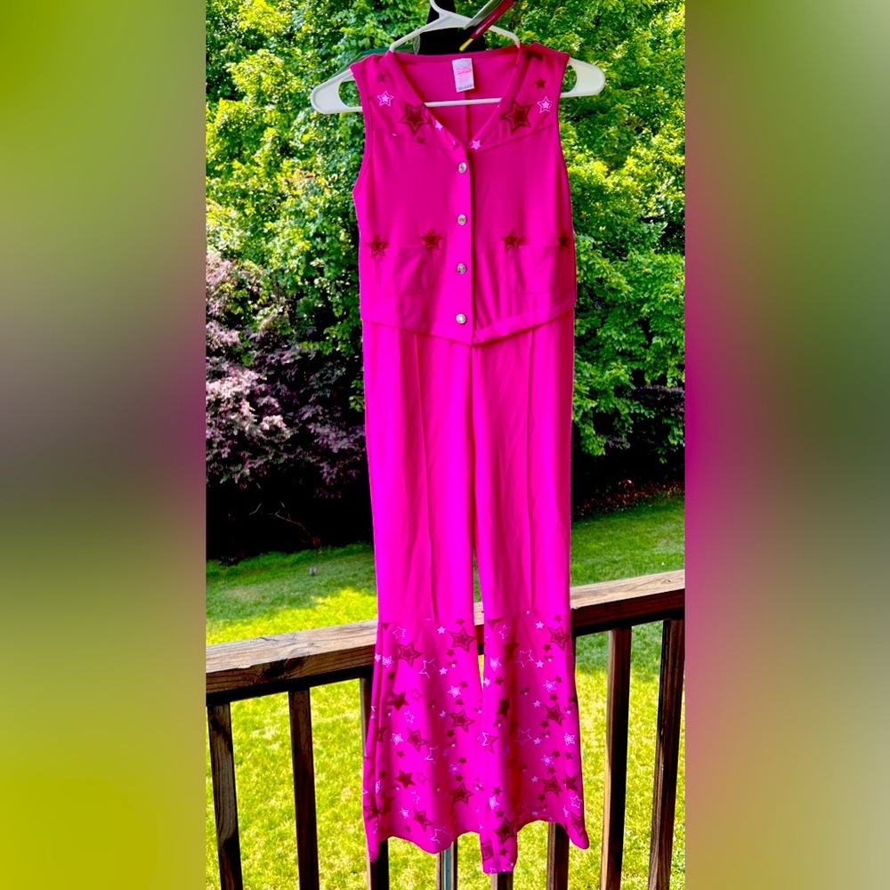 Barbie Movie Western Halloween Costume Bandana Bell Bottom Pants Women's Large